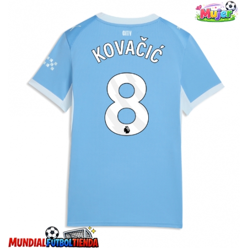 Camiseta Manchester City Mateo Kovacic #8 Primera Equipación Replica 2026-27 para mujer mangas cortas